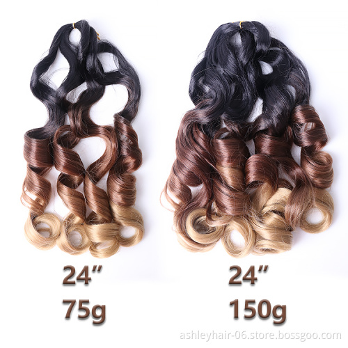 Julianna 75G Hot Quality Best Kanekalon Wholesalers Cheap Price  24Inch Synthetic Spiral Curly Yaki Loowe Wave Braiding Hair